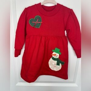Vintage Red Christmas Theme Sweater Dress Size 2